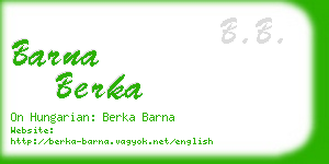 barna berka business card